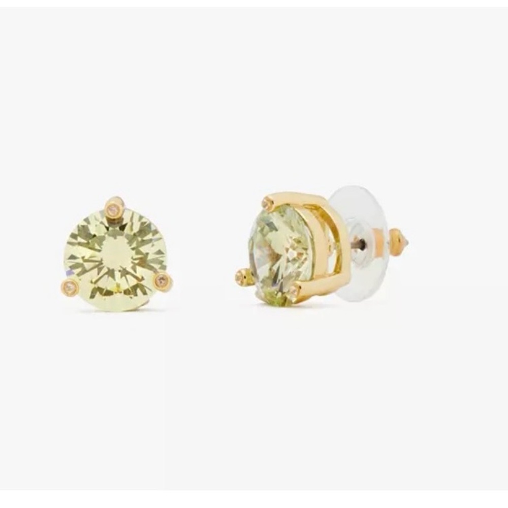 NWT Kate Spade Women Gold Plated Metal Rise & Shine Stud Earrings (Lime Sherbet)